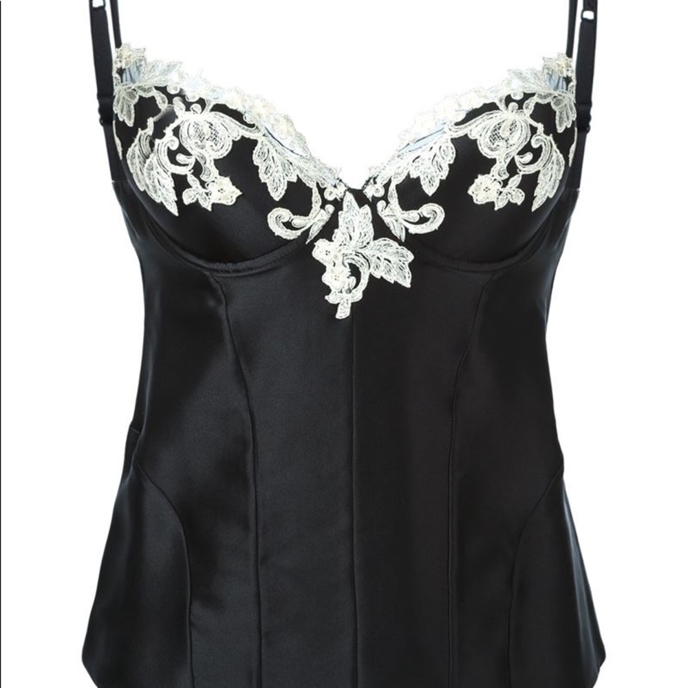 NWT Black/White La Perla Maison Bustier. Size 34B